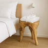 Pflanzenhocker Holz Massiv 45 cm – Dreibeinig in natürlicher Form
