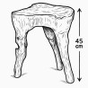 Pflanzenhocker Holz Massiv 45 cm – Dreibeinig in natürlicher Form