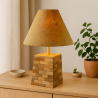 Tischlampe aus Holz Mosaikfuß Massivholz