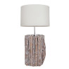 Tischlampe Teakholz mit Rundschirm