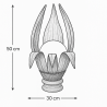 Tischlampe aus Palmenblatt hellbraun mit Leuchtkugel