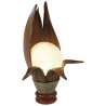 Tischlampe aus Palmenblatt dunkelbraun mit Leuchtkugel