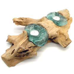 Große Wurzel Teelichthalter Glas auf Holz für...