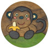 Kinderhocker Holz Motiv Affe mit Banane