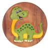 Kinderhocker Holz Motiv Dino Baby Grün