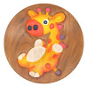 Kinderhocker Holz Motiv Dino Baby Orange
