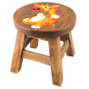 Kinderhocker Holz Motiv Dino Baby Orange