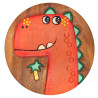 Kinderhocker Holz Motiv Dino Red