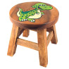 Kinderhocker Holz Motiv Dino Rex Grün