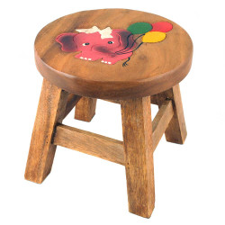 Kinderhocker Holz Motiv Elefant mit Ballons