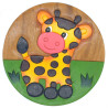 Kinderhocker Holz Motiv Baby Giraffe Bunt