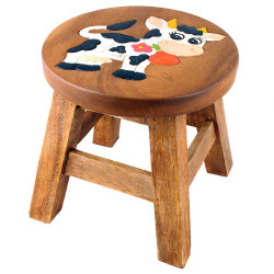 Kinderhocker Holz Motiv Kuh Rosalie
