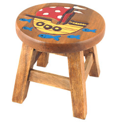 Kinderhocker Holz Motiv Schiff