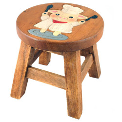 Kinderhocker Holz Schweinchen Koch