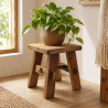 Rustikaler Blumenhocker Holz Eckig 30 cm – Teak Natur
