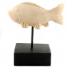 Dekofigur Fisch auf Ständer, Holzdeko Natur Höhe ca. 18 cm
