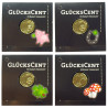 Glückscent vergoldet kleiner Glücksbringer schwarz 4er Set