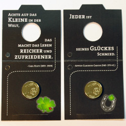 Glückscent vergoldet kleiner Glücksbringer schwarz 4er Set