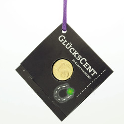 Glückscent vergoldet kleiner Glücksbringer schwarz 4er Set