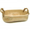 Holzschale mit Griff, unbehandeltes Paulownia Holz