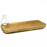Windlicht Holz Schale Natur gebleicht mit Glas