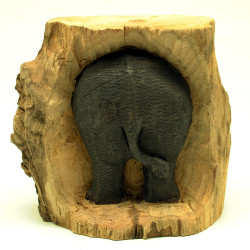 Elefant aus Holz von Hinten ca. 13 cm