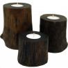 Teelichthalter 3er Set Holz massiv