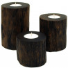 Teelichthalter 3er Set Holz massiv