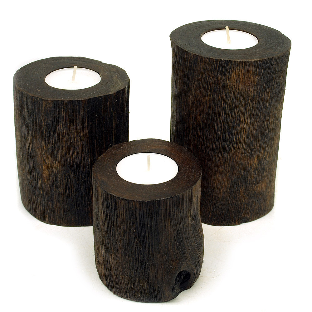Teelichthalter Holz Massiv