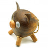 Spardose Kokosnuss Sparschwein aus Holz