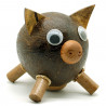 Spardose Kokosnuss Sparschwein aus Holz