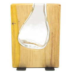 Glasvase mit Holz ca. 20 cm hoch, Vase in...