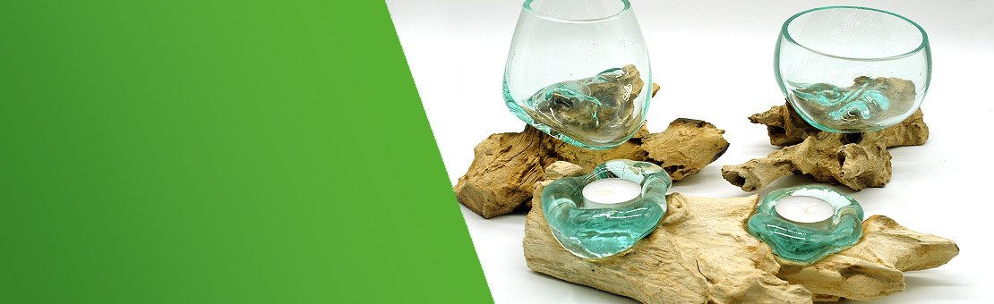 Holzdeko und Glasdeko